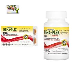 Hema-Plex , железо, для гемоглобина и ферритина,30 шт , Natures Plus