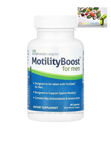 Мужская фертильность , Fairhaven Health, MotilityBoost для мужчин, 60 капсу