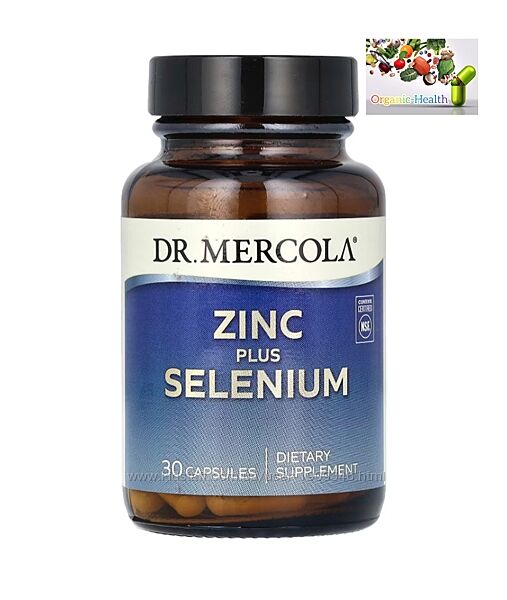 Селен , Dr. Mercola, цинк и селен, 30 капсул
