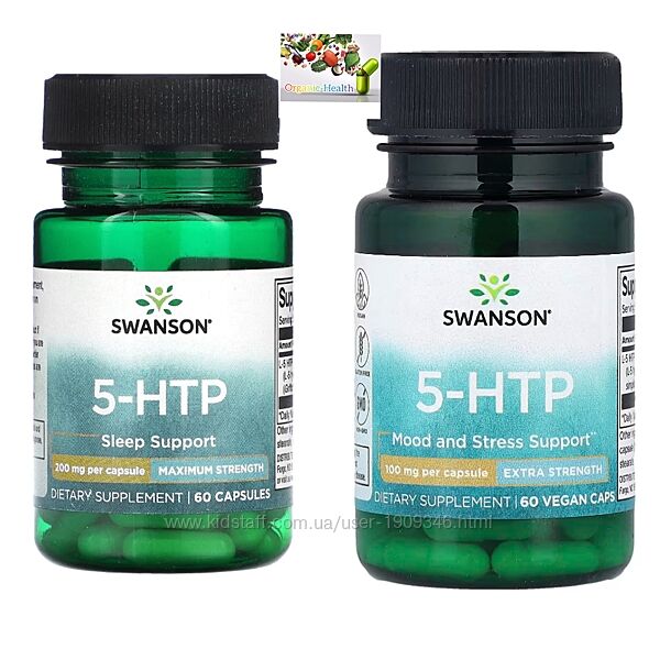 5 Htp, Swanson, 5-HTP, повышенная сила действия, 60 капсул