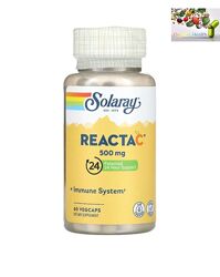 Витамин С, Solaray, Reacta-C, 500 мг, 60 капсул на растительной основе