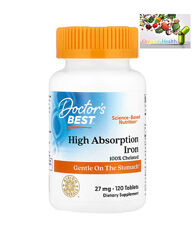Doctor´s Best, легкозасвоюване залізо з Ferrochel, 27 мг, Железо