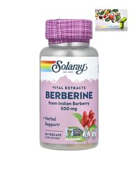 Регулятор уровня сахара в крови, Берберин, Solaray, Berberine, 500mg, 60 шт
