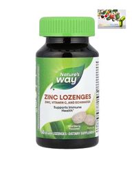 Цинк,  Natures  Way, леденцы с цинком, со вкусом лесной ягоды, 60 шт