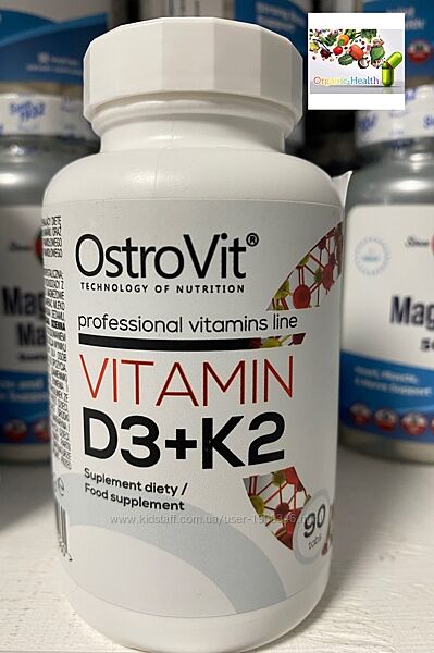 Витамин Д3 К2, Ostrovit, Vitamin D3 и K2, Д3 2000, 90 таблеток