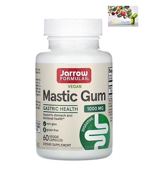 Здоровье кишечника , Мастиковая смола , Jarrow Formulas, 60 капсул