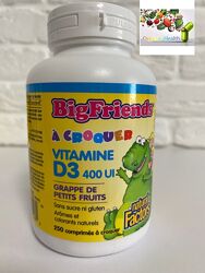 Витамин D3  для детей, Natural Factors, Big Friends, жевательный витамин D3
