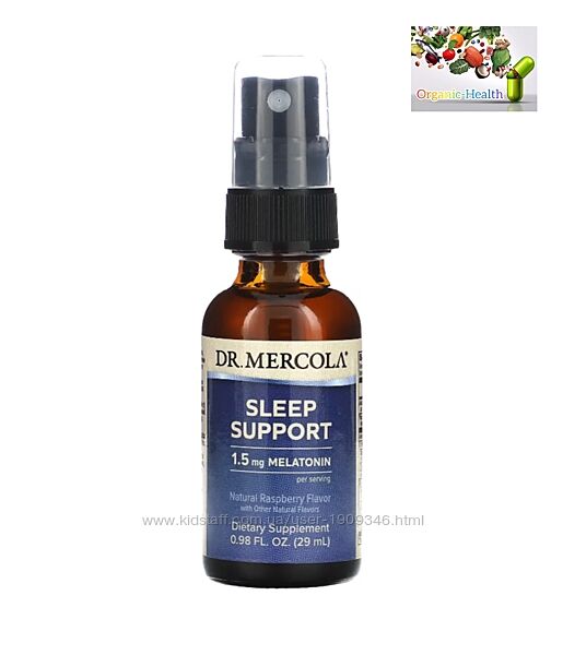 Sleep Support , Мелатонин , Dr. Mercola, Поддержка сна с мелатонином, спрей