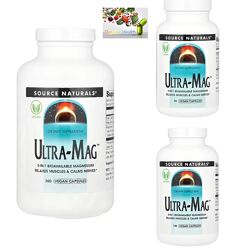 Магний , Source Naturals, Ultra-Mag, Магний В6 , Ультра маг