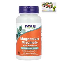 Магний глицинат, NOW Foods, Глицинат магния,  Глицинат магния с BioPerine