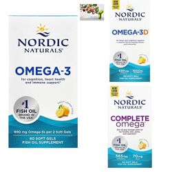 Омега 3 , Омега-3D ,  Nordic Naturals, Omega-3D, со вкусом лимона