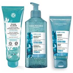 Набор Pure Algue Гель для умывания Скраб Желе-Демакияж Ив Роше Yves Rocher