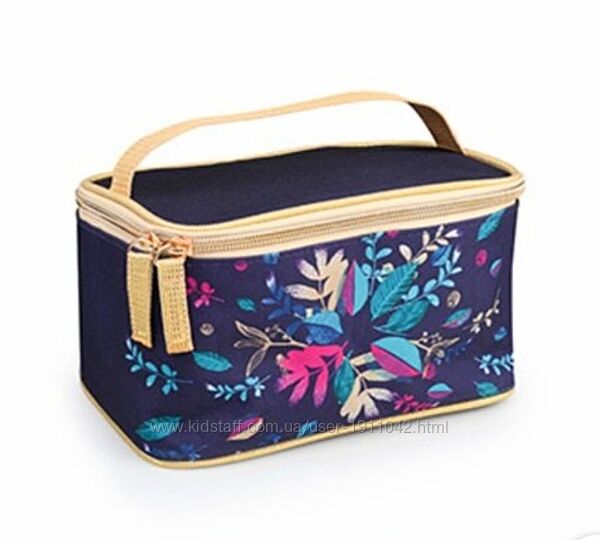 Косметичка синяя с рисунком и ручкой на молнии Ив Роше Yves Rocher Ів Роше