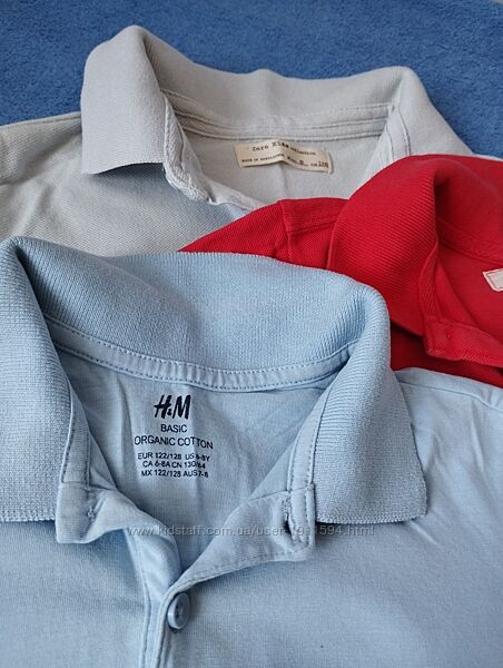 Футболки поло 122-128 H&M, Zara cotton 