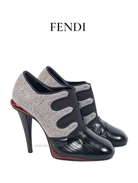 Кожаные женские ботильоны Fendi Оригинал