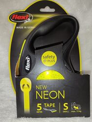Flexi Neon S лента 5м 15 кг рулетка поводок повідець для собак Флекси Неон
