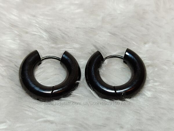 Серьги для пирсинга кольца колечки черные
