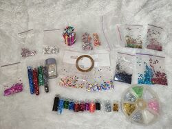 Дизайн для ногтей для маникюра блёстки фимо золотой скотч стразы пайетки