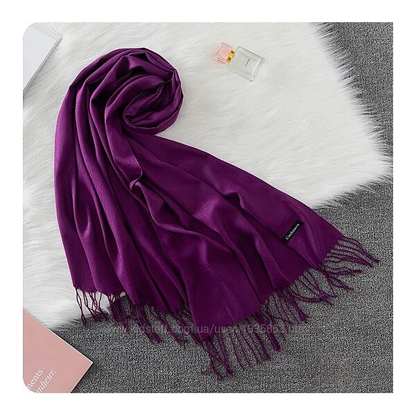 Шарф однотонний фіолетовий бавовна демісезон