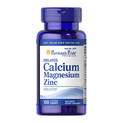 кальций магний цинк Calcium Magnesium Zinc 100 caplets