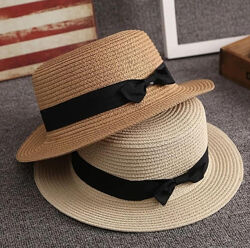 Солом&acuteяний літній пляжний капелюх канот&acuteє, дитячий капелюх, шляпа летняя