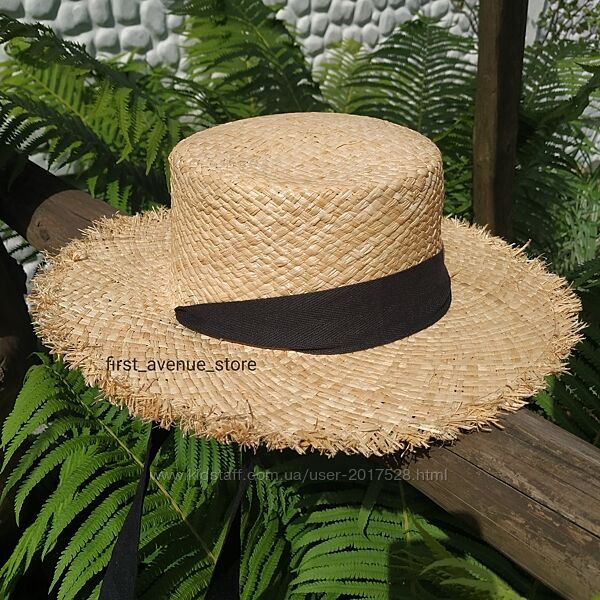 Соломенная летняя пляжная шляпа, широкие поля, канотье, капелюх
