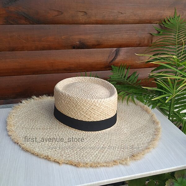 Соломенная женская шляпа с широкими полями, летняя, пляжная, капелюх