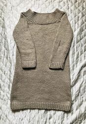 Вовняне сіре  в´язане плаття ручної роботи hand made