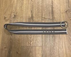 Коричневий у смужку текстильний чоловічий ремінь