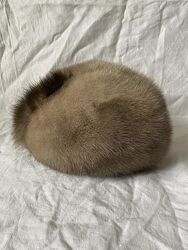 Сіра норкова жіноча шапка вінтаж