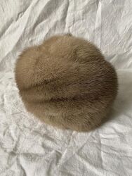 Сіра норкова жіноча шапка вінтаж