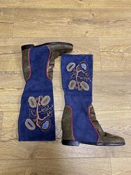 Вишиті осінні сині чоботи ручної роботи meher kakalia
