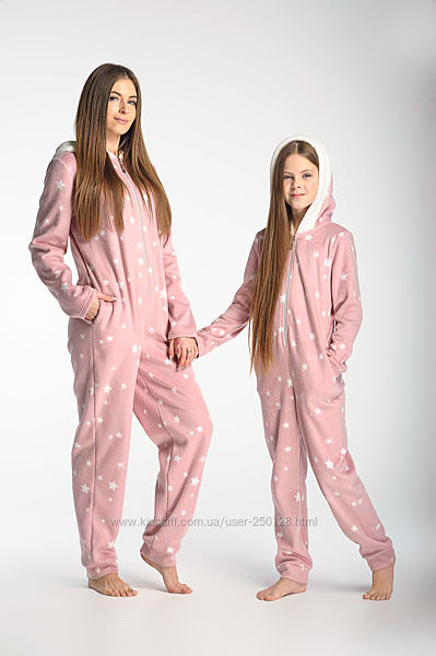 family look Теплые комбинезоны, кигуруми мама-доця