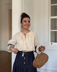 Вишиванка бежева з мережкою