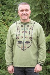 Вишиванка чоловіча хакі військова тематика  