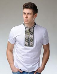 Вишиванка чоловіча біла з зеленим