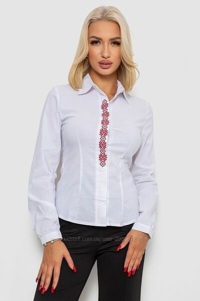 Біла класична сорочка з вишивкою