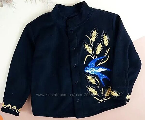 Флісова сорочка для хлопчика з вишивкою Ластівка  