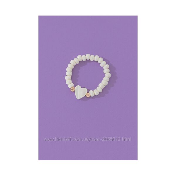 Колечко з намистин і сердечком