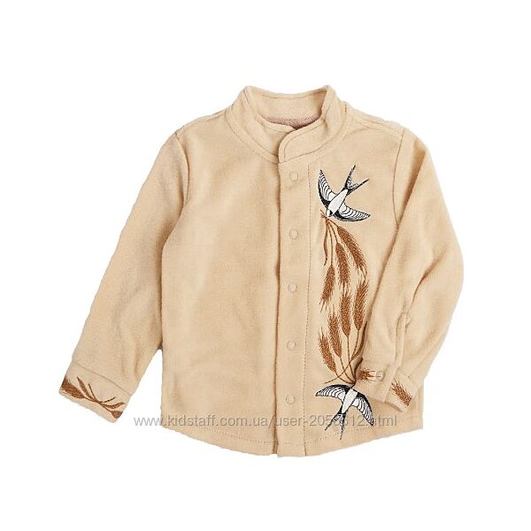 Флісова вишита сорочка капучіно для хлопчика  Лілея