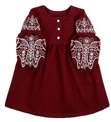Вишита сукня дитяча бордова Коники