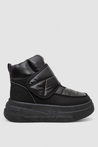 Дутики жіночі зимові на хутрі чорні на підошві