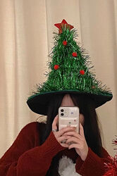 Шапка ялинка різдвяний декор