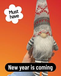 Новорічний гном скандинавський гном новорічний декор