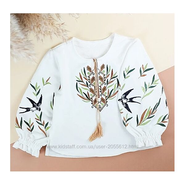 Вишиванка для дівчинки з довгим рукавом Верба 