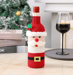 Новорічний декор для пляшки в&acuteязан светр санта