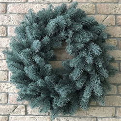 Вінок різдвяний литий premium 45 см 55 см 60 см зелений блакитний білий 