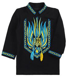 Вишиванка чорна для хлопчика Сокіл  