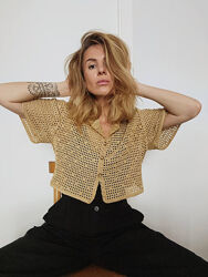 lavkabulavka Анастасия Асанова 3мк Рубашка  Жакет Белые розы 2025 ТОп 