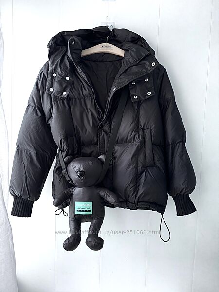 Пуховик с мишкой на 9-10лет